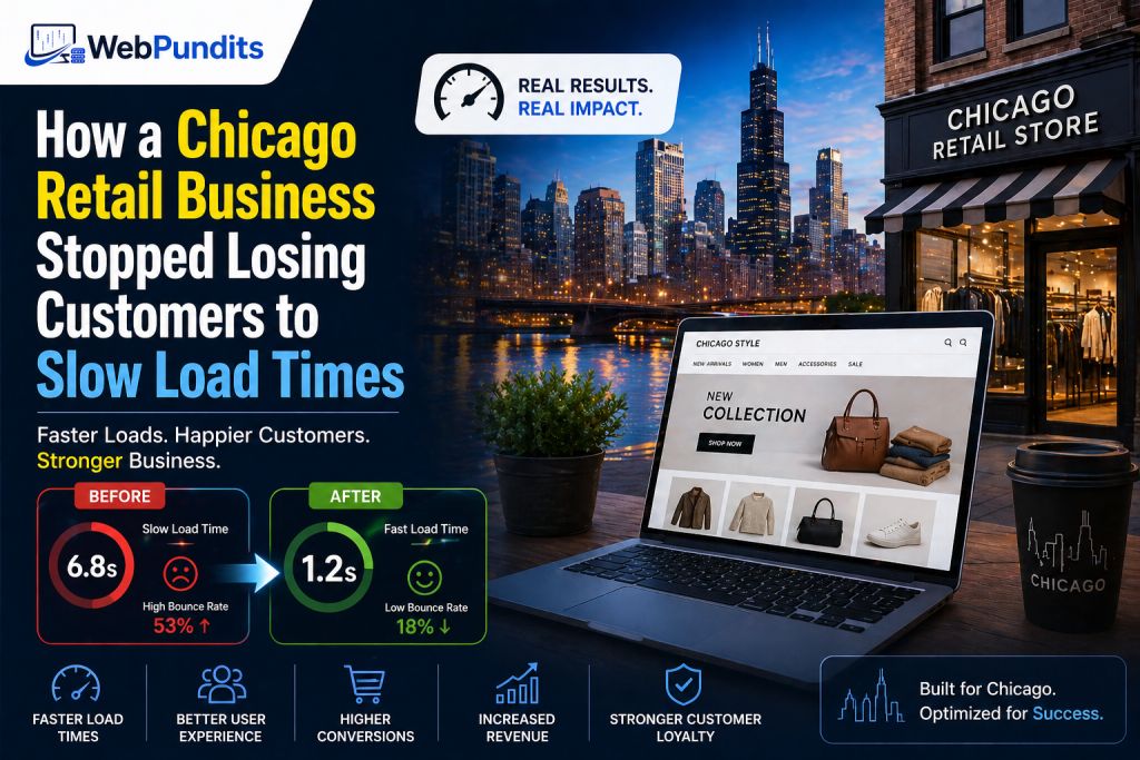 Chicago retail business slow website load time fix