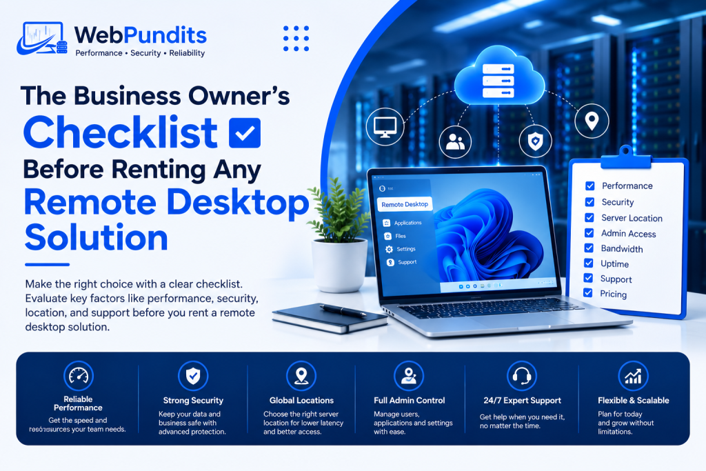 Checklist Before Renting Any Remote Desktop Solution